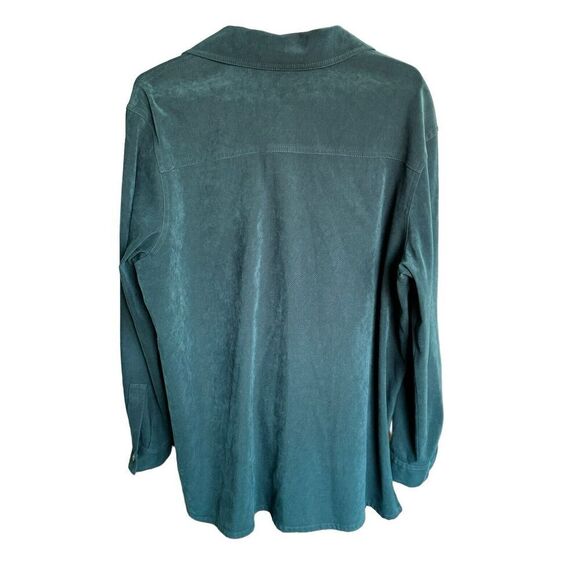 Vtg Saks Fifth Avenue Real Clothes Women's Button Up Shirt Forest Green Large - Picture 3 of 6